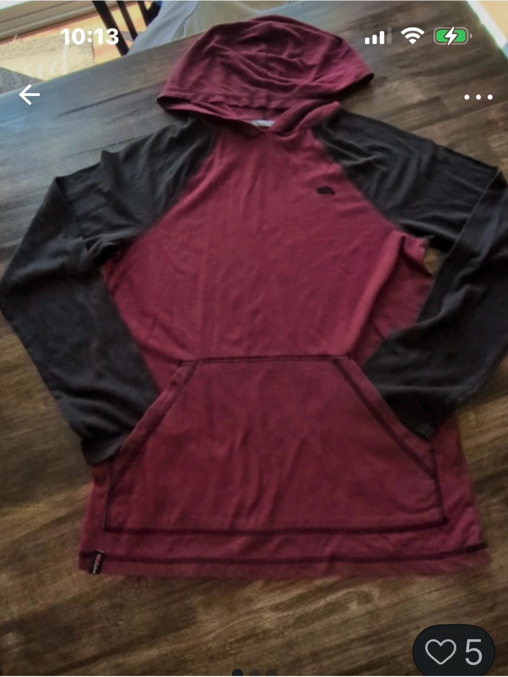 Tony Hawk boys Burgundy and Black Hoodie